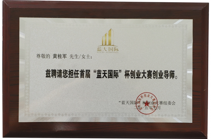 蓝天国际杯创业大赛创业导师